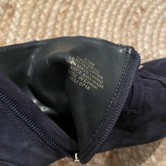 Nine West Zydeco navy suede kitten heel booties - Picture 5 of 5